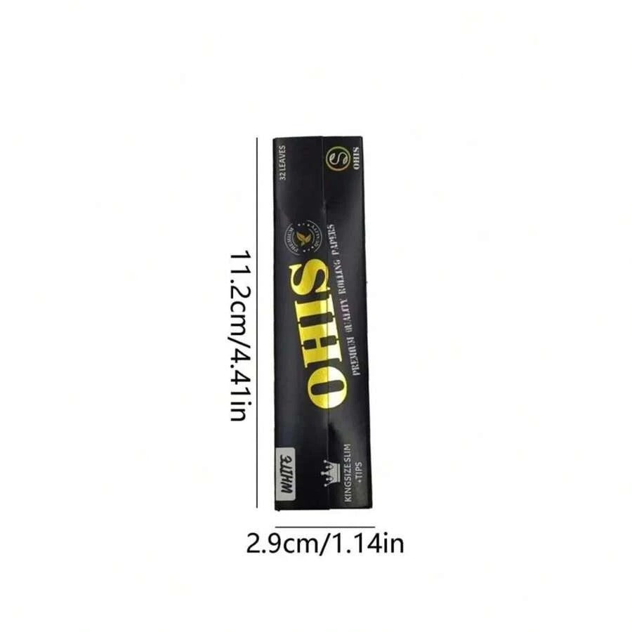 Cartine Arrotolabili in Polpa di Legno Sbiancato 110 mm con Filtri Bianchi, Carta da Rollare Lenta. Libretto Manuale per Sigarette Arrotolate, Accessori per Fumatori. 1 Scatola Contiene 32 Cartine + 32 Filtri.