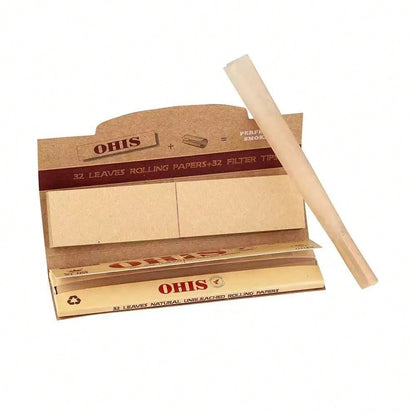 32 cartine per sigarette + 32 filtri per libro, formato 110mm con rotolo di filtri, bruciatura lenta e stabile, facile da usare, accessorio domestico, regalo per amici per la realizzazione fai-da-te di sigarette, regalo per fumatori