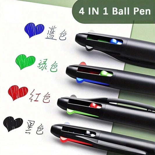 Penna a sfera multicolore 4-in-1 - scorrevolezza della scrittura, ottima per la cancelleria di ufficio e la scrittura precisa, forniture di ufficio essenziali