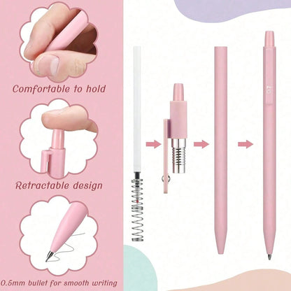 36 pezzi di simpatici articoli per la scuola con astuccio carino, 12 evidenziatori pastello, 6 penne gel inchiostro nero, 6 matite meccaniche kawaii da 0,5 mm, set per studenti, articoli di cartoleria, essenziali per il college, forniture scolastiche