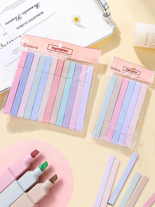set di evidenziatori pastello - non sanguinanti, senza frangia, perfetti per diari, forniture scolastiche e da ufficio - ideale come regalo di Pasqua, forniture scolastiche | Colori pastello | Inchiostro anti-sbavatura, ritorno a scuola