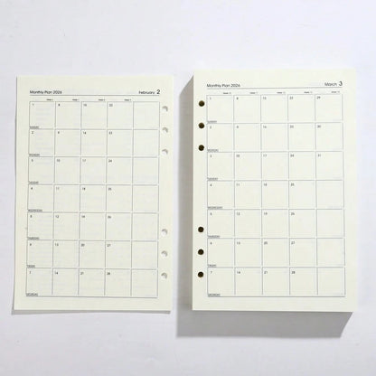 Ricarica per calendario inglese formato A5 2026, 180 fogli/360 pagine, pianificatore giornaliero 365 giorni, per gestione del tempo, adatto per l'anno 2026