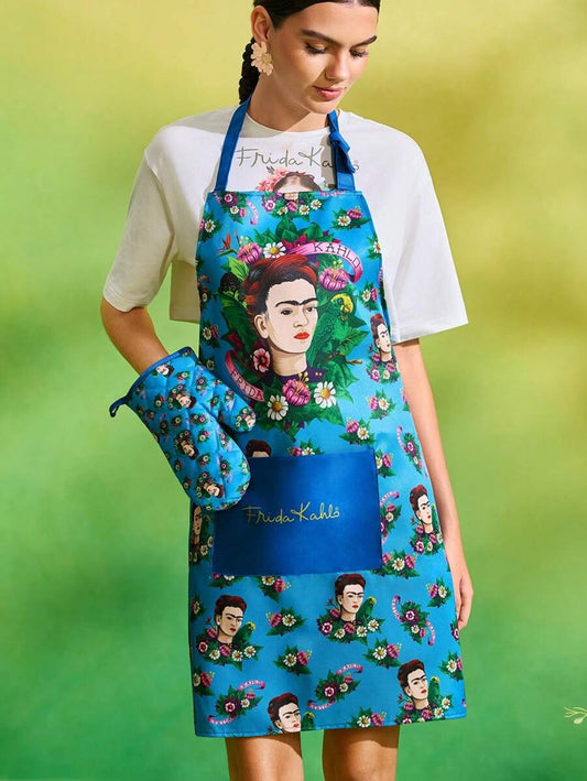 Grembiule con design Frida, adatto sia per uomini che per donne, ideale per cucinare e fare il pane