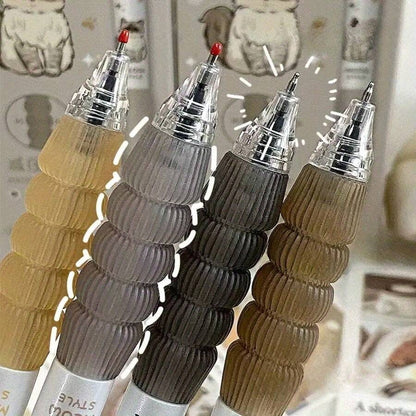 Penna a sfera con tema carino di gatti - punta fine da 0,5 mm, inchiostro nero ad asciugatura rapida - rettrattile alla moda e divertente, adatta per ufficio, scuola e uso domestico, penna da scrittura, forniture scolastiche, ritorno a scuola