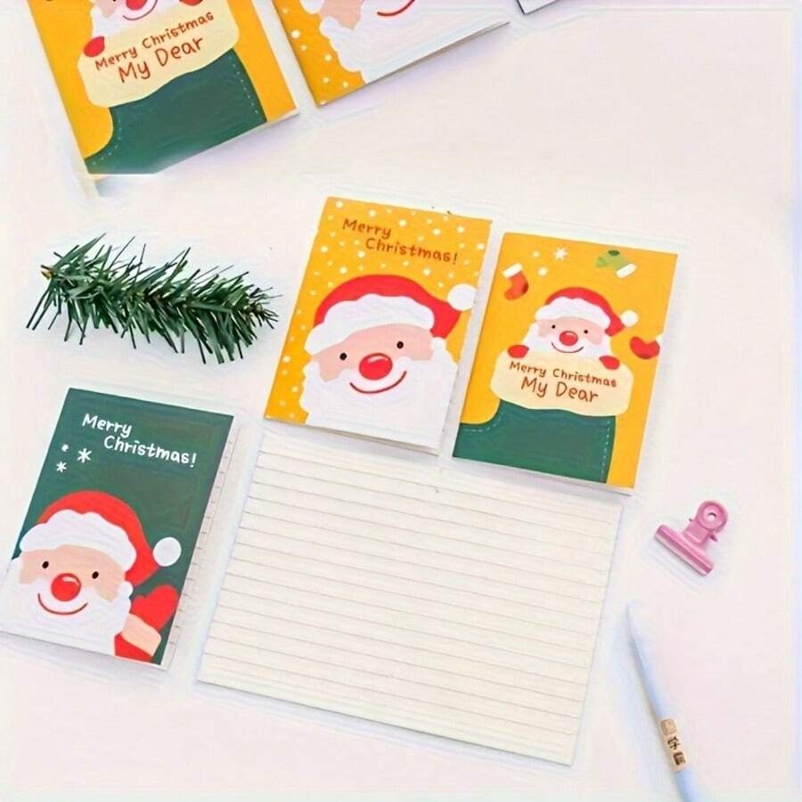 Blocchetti per appunti natalizi mini - Disegni di Babbo Natale e pupazzo di neve, tascabili, con diversi motivi natalizi