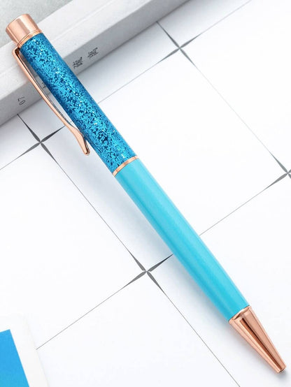 Penna a sfera con liquido glitterato personalizzato con testo/logo, inchiostro a base d'olio, penna di lusso alla moda, adatta come bomboniera per matrimoni, regali per il ritorno a scuola