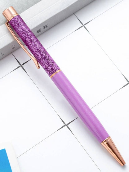 Penna a sfera con liquido glitterato personalizzato con testo/logo, inchiostro a base d'olio, penna di lusso alla moda, adatta come bomboniera per matrimoni, regali per il ritorno a scuola