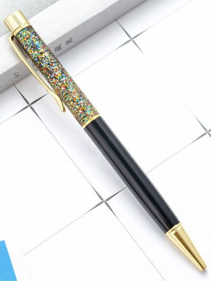 Penna a sfera con liquido glitterato personalizzato con testo/logo, inchiostro a base d'olio, penna di lusso alla moda, adatta come bomboniera per matrimoni, regali per il ritorno a scuola