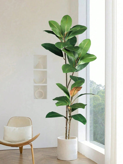 Albero di Magnolia artificiale da 1,1 m, ramo di Magnolia artificiale autunnale, piante artificiali di banyan tropicale, ramo di gomma a foglia di violino, piante verdi artificiali