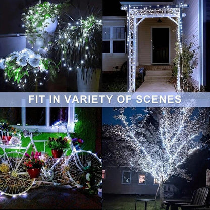Luci a energia solare a LED impermeabili da esterno, luci a cascata per Natale, Ognissanti, decorazione da giardino, feste
