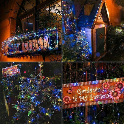 Luci a energia solare a LED impermeabili da esterno, luci a cascata per Natale, Ognissanti, decorazione da giardino, feste