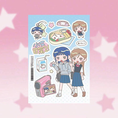 Foglio di adesivi di stile giapponese kawaii per diari di ragazze, adesivi decorativi con personaggi dei cartoni animati per scrapbooking/organizer, forniture scolastiche