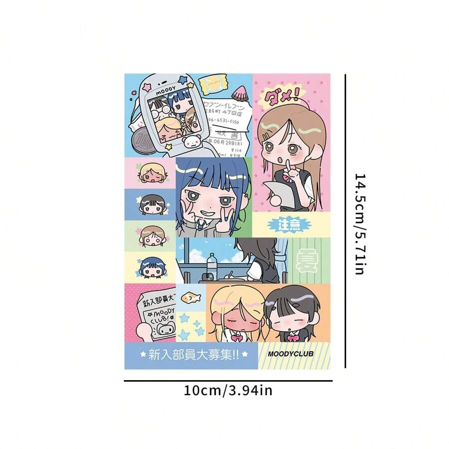 Foglio di adesivi di stile giapponese kawaii per diari di ragazze, adesivi decorativi con personaggi dei cartoni animati per scrapbooking/organizer, forniture scolastiche