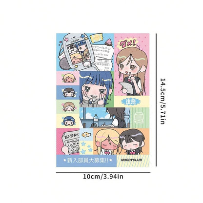 Foglio di adesivi di stile giapponese kawaii per diari di ragazze, adesivi decorativi con personaggi dei cartoni animati per scrapbooking/organizer, forniture scolastiche