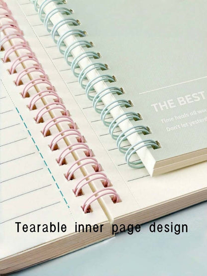 6 blocchi notes A5 a spirale con citazioni ispiratrici - 60 pagine a righe ciascuno, in una varietà di colori pastello (verde menta, giallo, viola, rosa, beige, azzurro chiaro) - carta di alta qualità