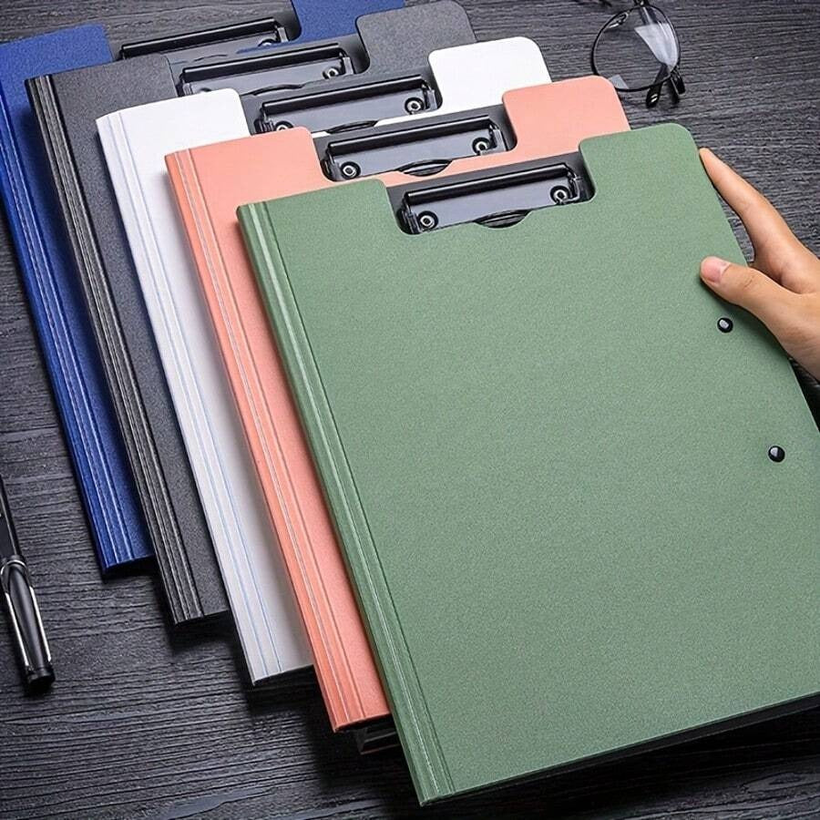 Portablocco con copertina rigida e clip doppie, porta documenti/file/contratti/presentazioni multifunzione portatile A4/A3 per studenti, impiegati, attività commerciali, Back to School