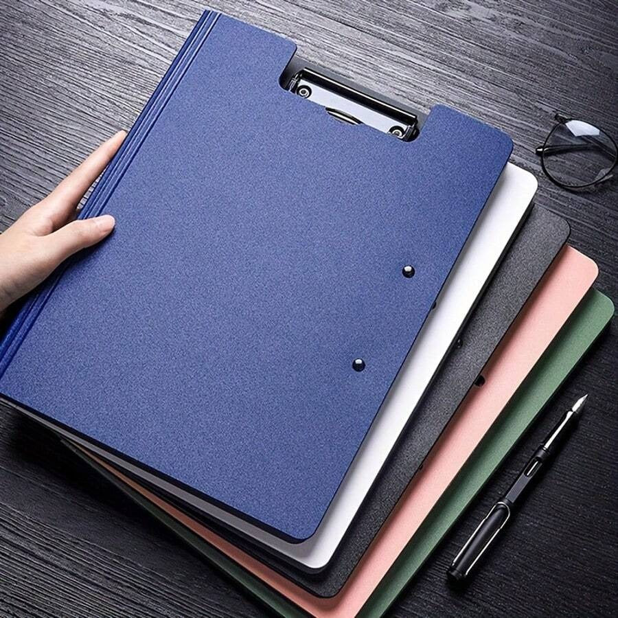 Portablocco con copertina rigida e clip doppie, porta documenti/file/contratti/presentazioni multifunzione portatile A4/A3 per studenti, impiegati, attività commerciali, Back to School