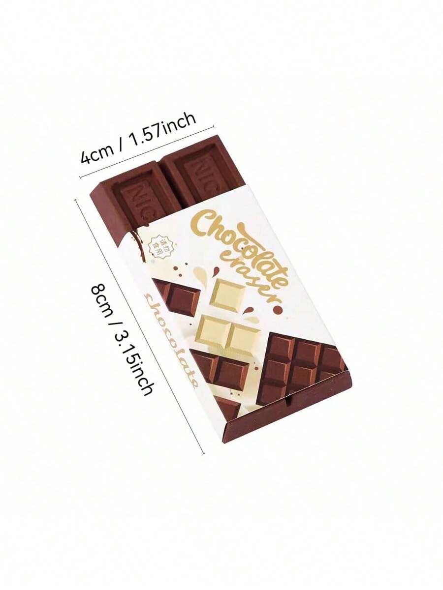 set di cancelleria a tema cioccolato con blocco note, penna a sfera, gomma da cancellare, forniture per il ritorno a scuola