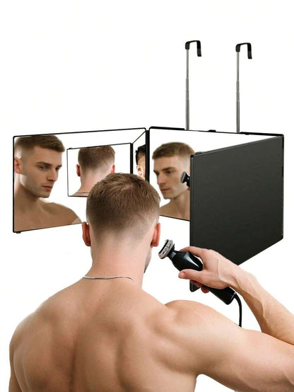 Specchio a 360 gradi, specchio a 3 vie con supporti, specchio cosmetico regolabile per bagno, camera da letto, trucco, doccia, rasatura, acconciatura, taglio