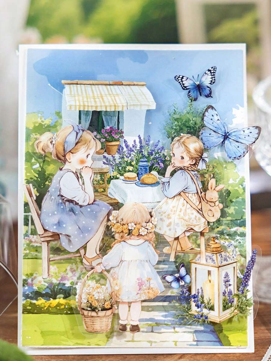MOCARD 40 pezzi/confezione Adesivi a tema casa delle bambole, arte creativa e estetica, materiale decorativo per scrapbooking DIY, regalo per le vacanze, forniture scolastiche personalizzate per scrapbooking