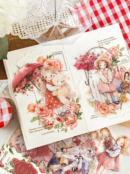 MOCARD 40 pezzi/confezione Adesivi a tema casa delle bambole, arte creativa e estetica, materiale decorativo per scrapbooking DIY, regalo per le vacanze, forniture scolastiche personalizzate per scrapbooking