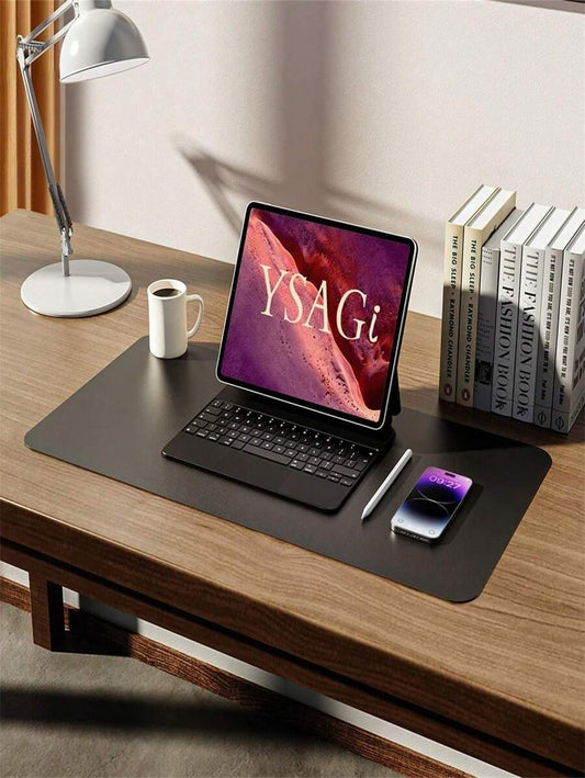 Tappetino per mouse di colore uniforme minimalista, tappetino per scrivania in pelle PU impermeabile che protegge la superficie della scrivania, tastiera e mouse, tappetino per scrivania ideale per laptop, camera dello studente