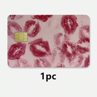 Adesivo per carta di credito/debito con motivo di rossetto alla moda, divertente meme, adatto per carte di credito, citazione da damigella d'onore, decorazione per tessera di trasporto