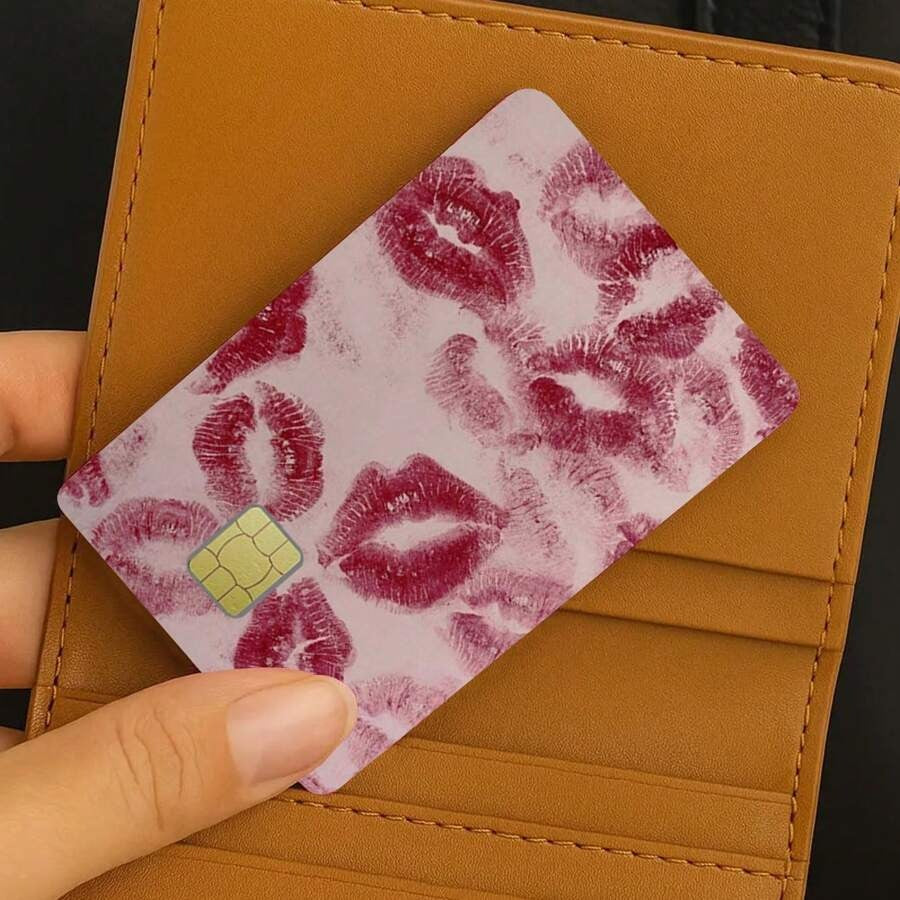 Adesivo per carta di credito/debito con motivo di rossetto alla moda, divertente meme, adatto per carte di credito, citazione da damigella d'onore, decorazione per tessera di trasporto