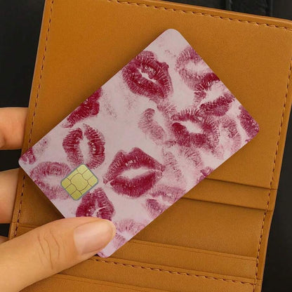 Adesivo per carta di credito/debito con motivo di rossetto alla moda, divertente meme, adatto per carte di credito, citazione da damigella d'onore, decorazione per tessera di trasporto