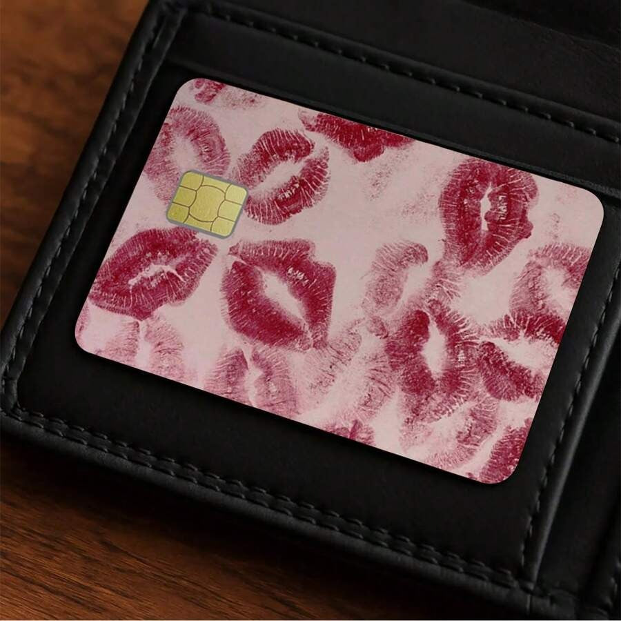 Adesivo per carta di credito/debito con motivo di rossetto alla moda, divertente meme, adatto per carte di credito, citazione da damigella d'onore, decorazione per tessera di trasporto