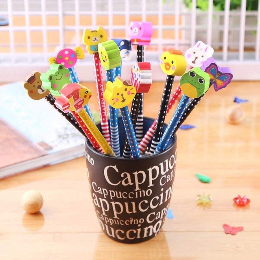 Gomme da cancellare con animali cartoni animati, articoli di cartoleria carini e creativi per correggere le matite da scrittura, studio, forniture scolastiche