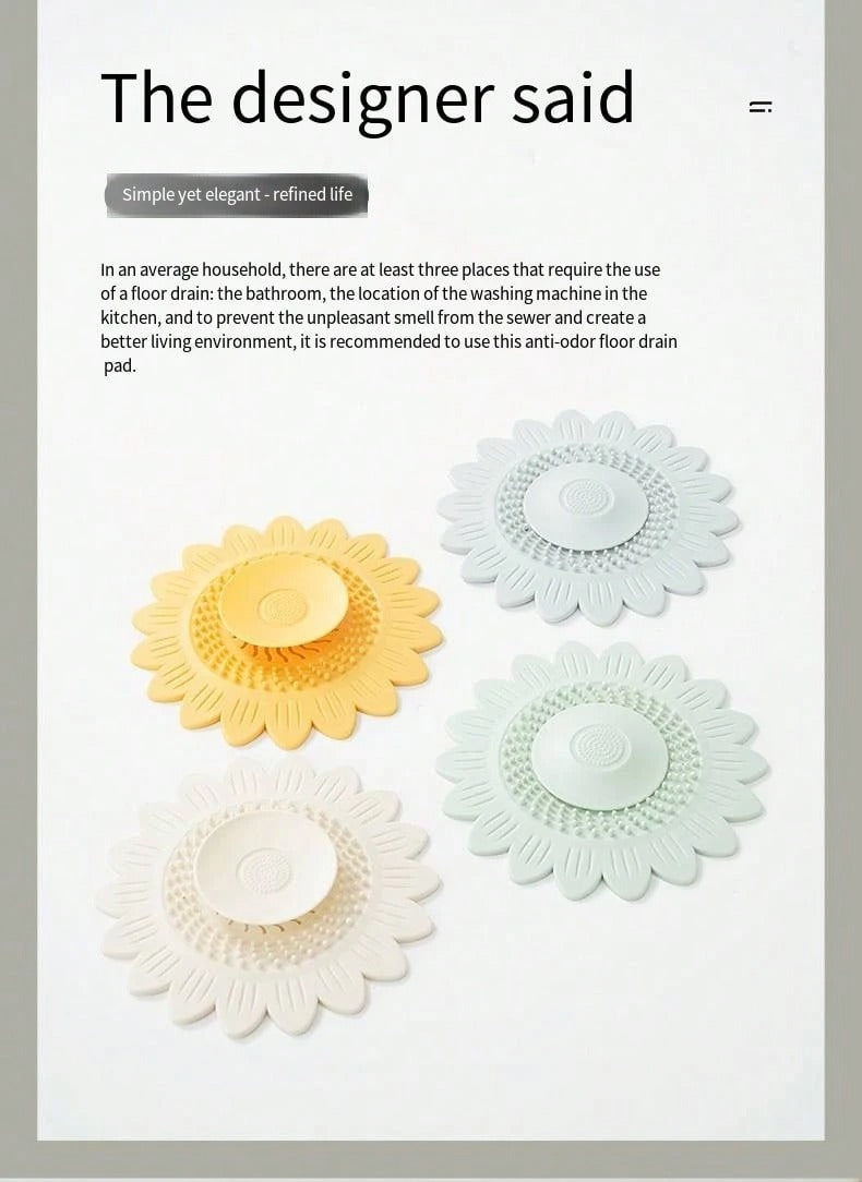 1 pezzo Filtro per lavandino a pressione, copertura per scarico a pavimento, tappo per scarico anti-odore, copertura per scarico doccia cattura capelli