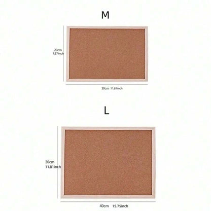 Bacheca in sughero con cornice in legno massiccio - Bacheca per messaggi per ufficio e casa a un solo lato, con spille, montata a parete per foto e note