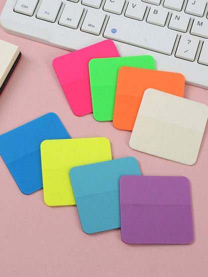 Adesivi rotondi e impermeabili di colore casuale, trasparenti e semi-trasparenti, segnalibri e note adesive per forniture per ufficio e scuola, per il ritorno a scuola