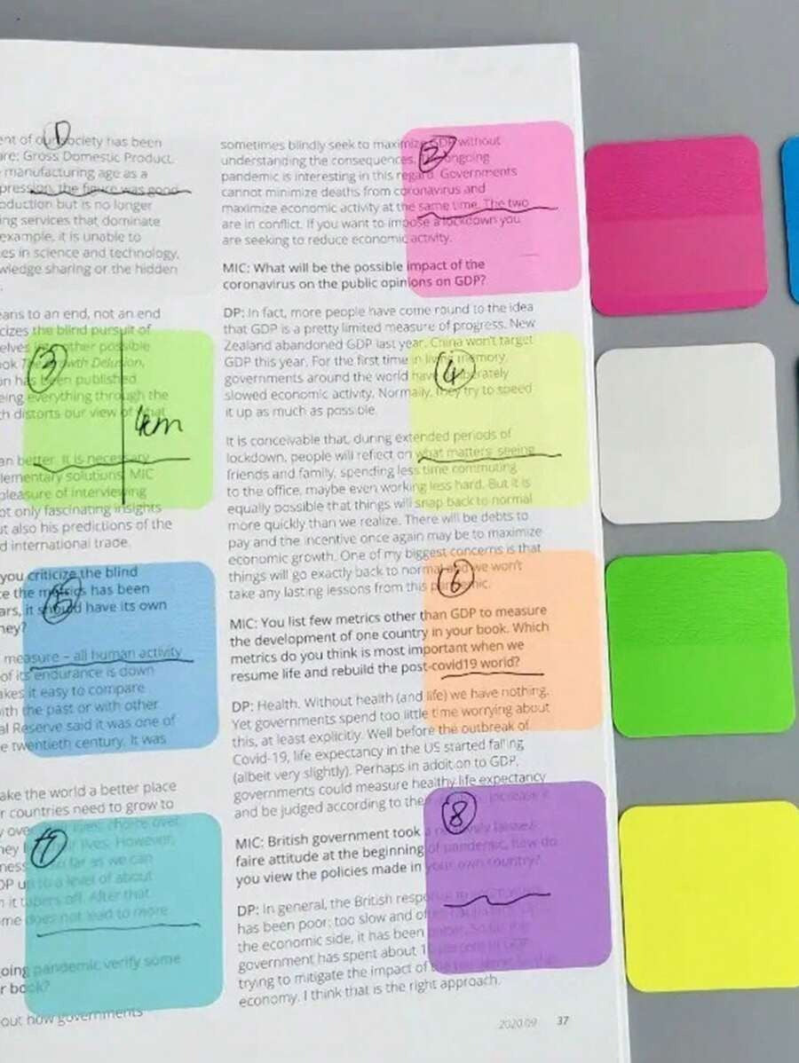Adesivi rotondi e impermeabili di colore casuale, trasparenti e semi-trasparenti, segnalibri e note adesive per forniture per ufficio e scuola, per il ritorno a scuola