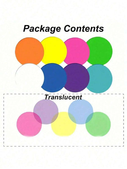 Adesivi rotondi e impermeabili di colore casuale, trasparenti e semi-trasparenti, segnalibri e note adesive per forniture per ufficio e scuola, per il ritorno a scuola