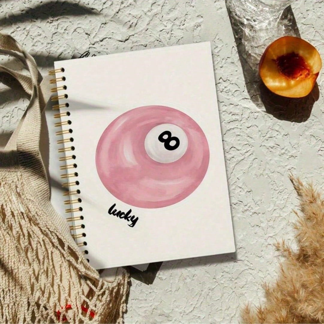 Quaderno a spirale con copertina morbida a tema Palla 8 fortunata - Estetica preppy, forniture per insegnanti e studenti, articoli per ufficio e scuola, con 50 fogli - 5,5x8,3 pollici/14x21 cm con 100 pagine