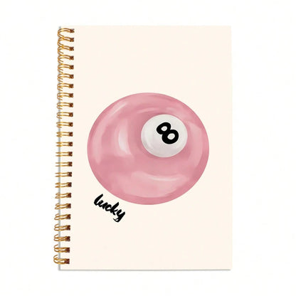 Quaderno a spirale con copertina morbida a tema Palla 8 fortunata - Estetica preppy, forniture per insegnanti e studenti, articoli per ufficio e scuola, con 50 fogli - 5,5x8,3 pollici/14x21 cm con 100 pagine