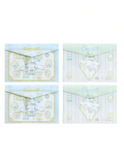 Borse portadocumenti A4 in plastica ABS rinforzata e impermeabile con anelli, con motivi di Hello Kitty, Kuromi, Cinnamoroll, My Melody, adatte per organizzare articoli di cartoleria e documenti