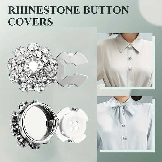 1/2/4 pezzi Copri bottoni da 23mm con strass per donna, copri bottoni in cristallo, copri bottoni a molletta staccabili, bottoni in cristallo decorativi per abbigliamento, bottoni a scatto con pinze per abiti