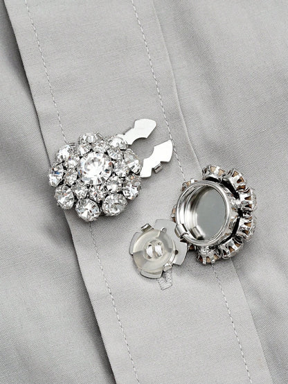 1/2/4 pezzi Copri bottoni da 23mm con strass per donna, copri bottoni in cristallo, copri bottoni a molletta staccabili, bottoni in cristallo decorativi per abbigliamento, bottoni a scatto con pinze per abiti