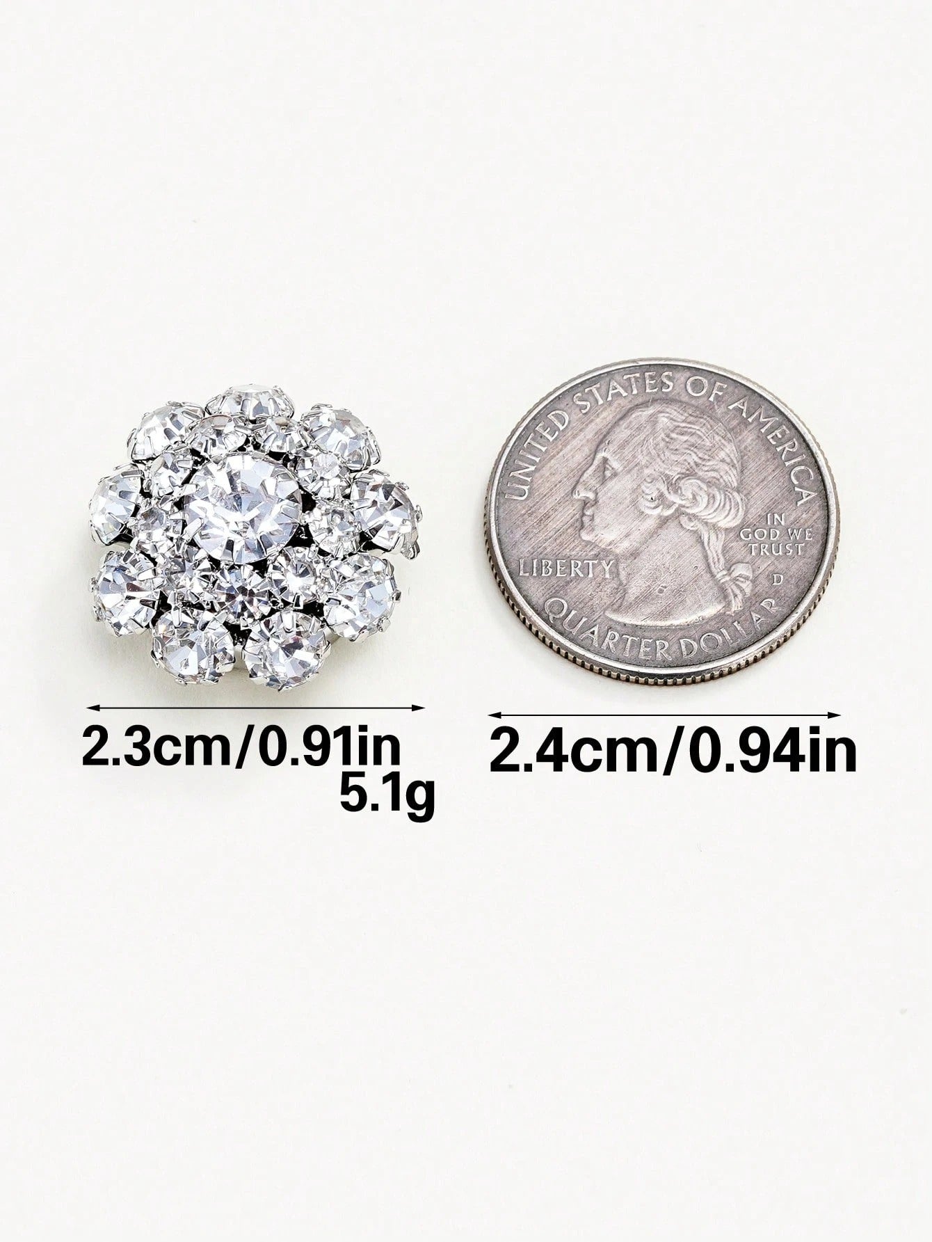 1/2/4 pezzi Copri bottoni da 23mm con strass per donna, copri bottoni in cristallo, copri bottoni a molletta staccabili, bottoni in cristallo decorativi per abbigliamento, bottoni a scatto con pinze per abiti