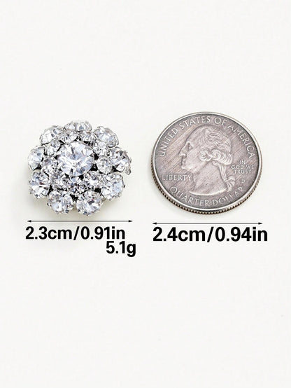 1/2/4 pezzi Copri bottoni da 23mm con strass per donna, copri bottoni in cristallo, copri bottoni a molletta staccabili, bottoni in cristallo decorativi per abbigliamento, bottoni a scatto con pinze per abiti