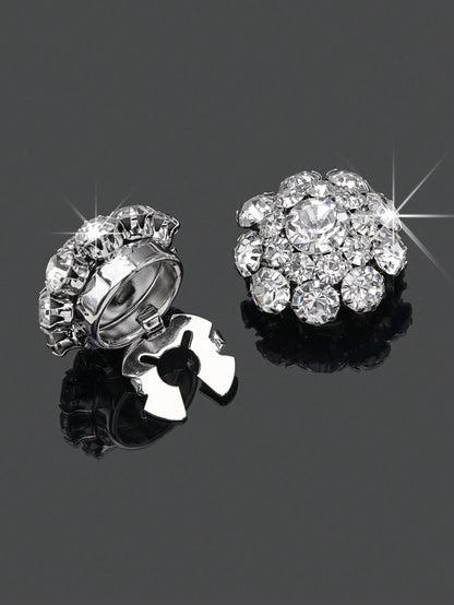 1/2/4 pezzi Copri bottoni da 23mm con strass per donna, copri bottoni in cristallo, copri bottoni a molletta staccabili, bottoni in cristallo decorativi per abbigliamento, bottoni a scatto con pinze per abiti