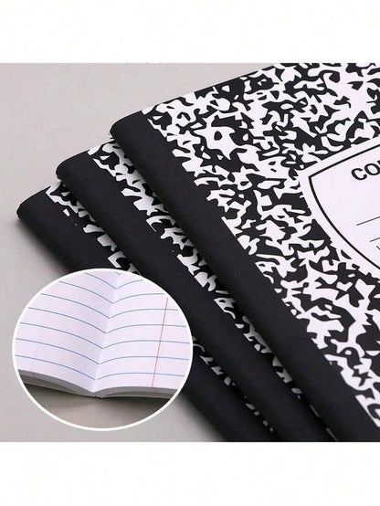 Quaderno con copertina rigida in stile floreale nero, carta spessa, foderato, adatto per studenti e lavoratori d'ufficio per il ritorno a scuola