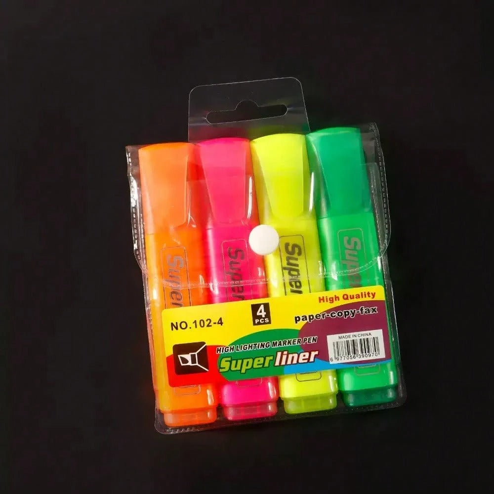 et di evidenziatori fluorescenti, 4/6 colori fluorescenti misti, punta fine in plastica, senza piume, dimensione standard, adatti per ufficio, scuola, studio