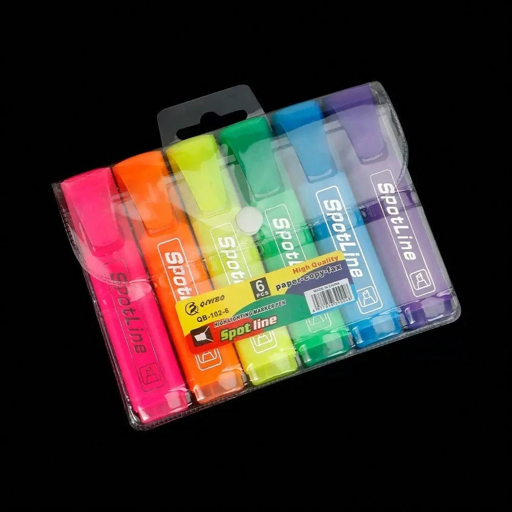 et di evidenziatori fluorescenti, 4/6 colori fluorescenti misti, punta fine in plastica, senza piume, dimensione standard, adatti per ufficio, scuola, studio
