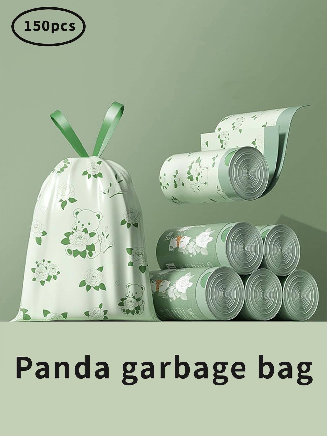 150 pezzi di sacchetti della spazzatura piccoli, resistenti allo strappo, con cordino, adatti per bagno, cucina, toilette, casa, ufficio e camera da letto, con profumo di camelia, extra spessi, resistenti alla rottura, deodoranti