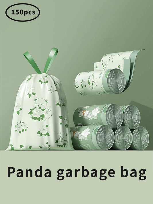 150 pezzi di sacchetti della spazzatura piccoli, resistenti allo strappo, con cordino, adatti per bagno, cucina, toilette, casa, ufficio e camera da letto, con profumo di camelia, extra spessi, resistenti alla rottura, deodoranti