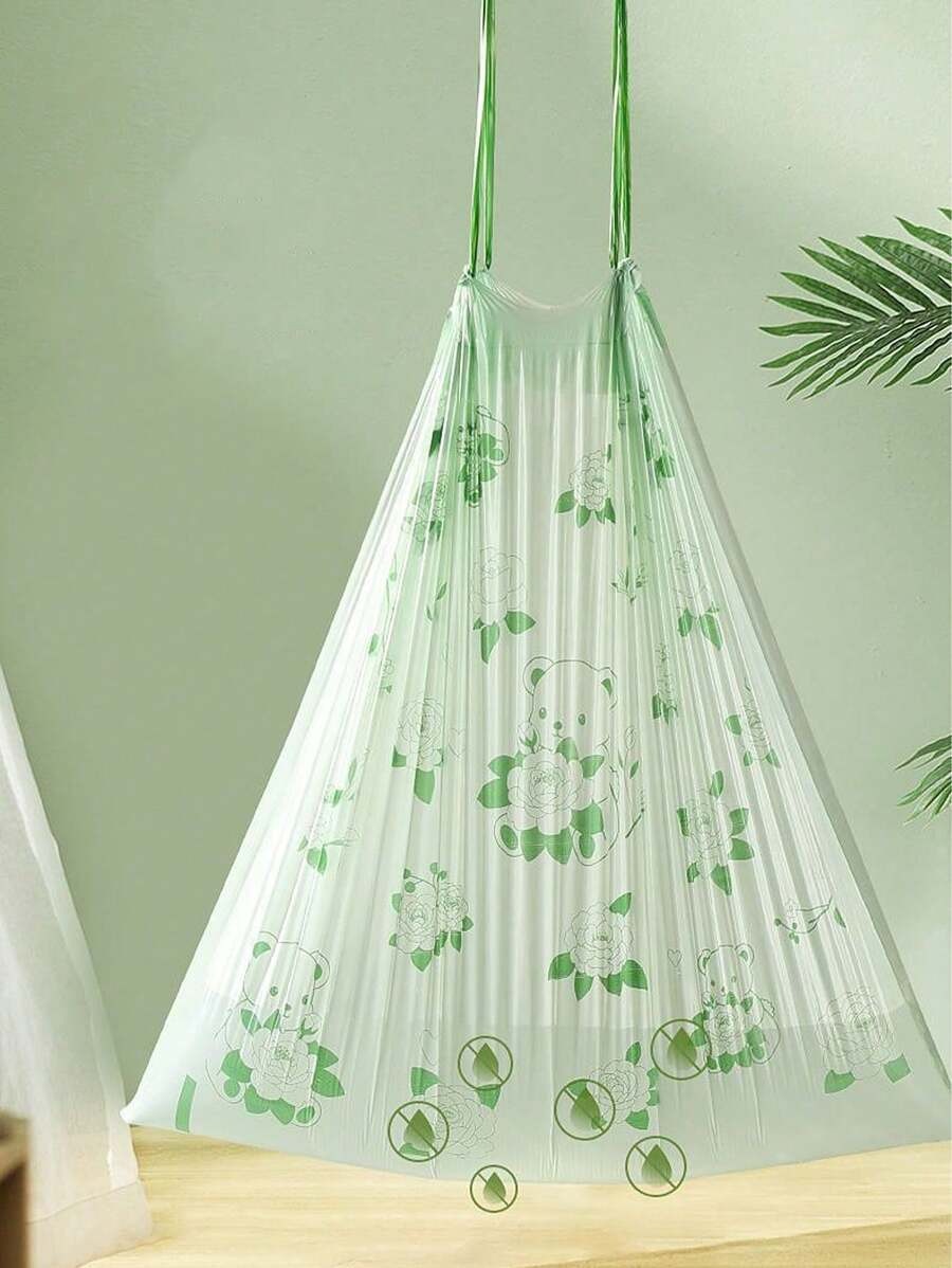 150 pezzi di sacchetti della spazzatura piccoli, resistenti allo strappo, con cordino, adatti per bagno, cucina, toilette, casa, ufficio e camera da letto, con profumo di camelia, extra spessi, resistenti alla rottura, deodoranti